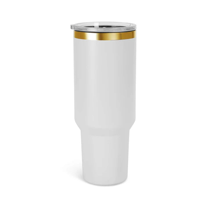 Tumbler Térmico Personalizado con Asa, Tapa y Popote – Acabado Oro