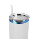 Tumbler Térmico Personalizado con Asa, Tapa y Popote – Acabado Arcoíris