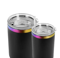 Tumbler Térmico Personalizado con Asa, Tapa y Popote – Acabado Arcoíris