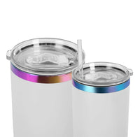 Tumbler Térmico Personalizado con Asa, Tapa y Popote – Acabado Arcoíris