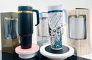 Tumbler Térmico Personalizado con Asa, Tapa y Popote – Acabado Arcoíris