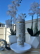 Tumbler Térmico Personalizado con Asa, Tapa y Popote – Acabado Oro