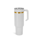 Tumbler Térmico Personalizado con Asa, Tapa y Popote – Acabado Oro